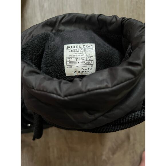 Sorel Boots KINETIC Waterproof Faux Fur Insulated Lace Up Black Women's 8 - Picture 9 of 10